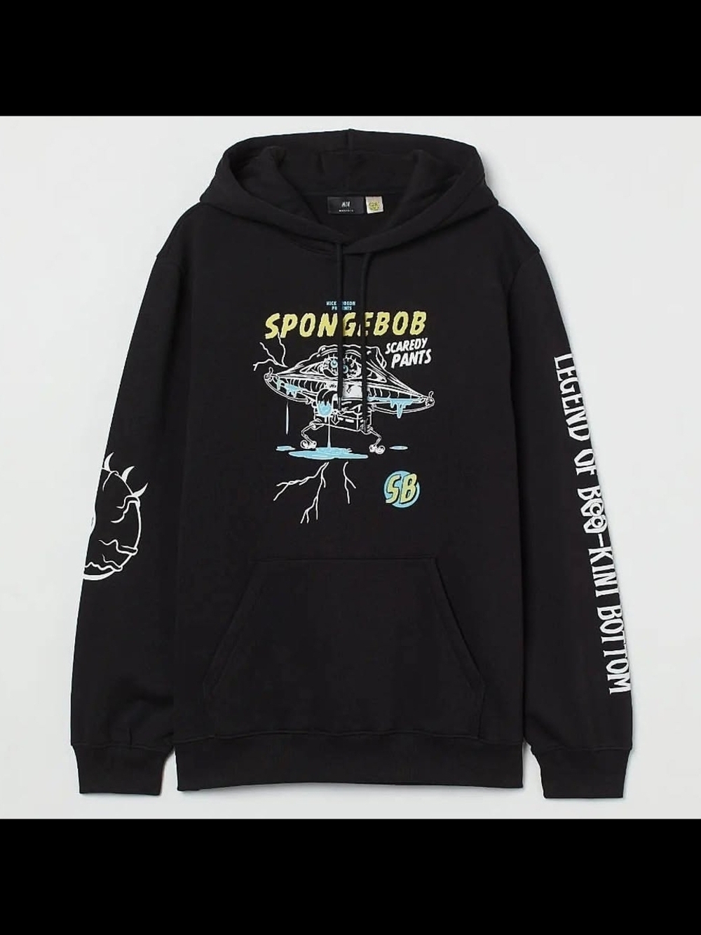 H&M hoodie SpongeBob Scaredy Pants Legend of Boo-Kini Bottom Halloween MEDIUM
